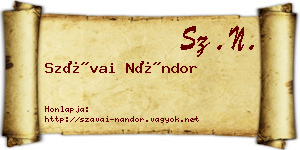 Szávai Nándor névjegykártya